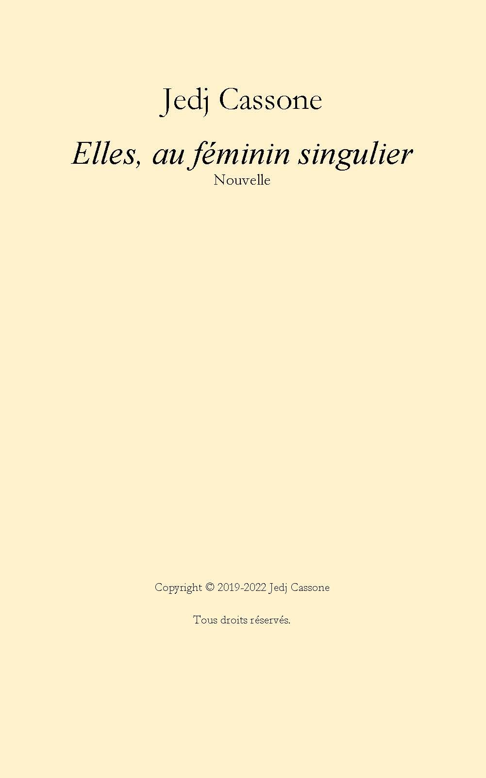Nouvelle-Elles au féminin singulier